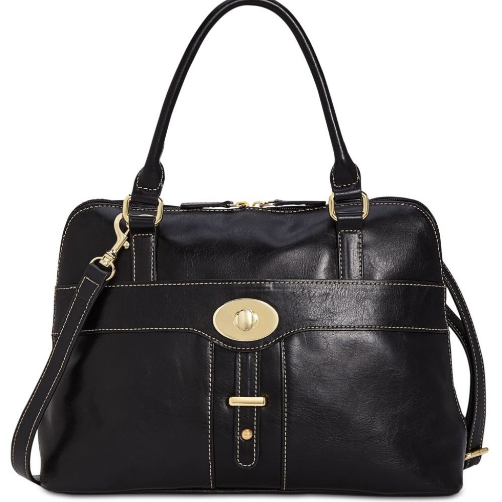 Giani Bernini Turn-Lock Glazed Dome Satchel